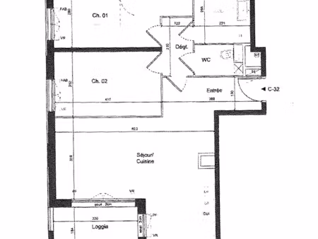 t3 de 65m² avec balcon et garage
