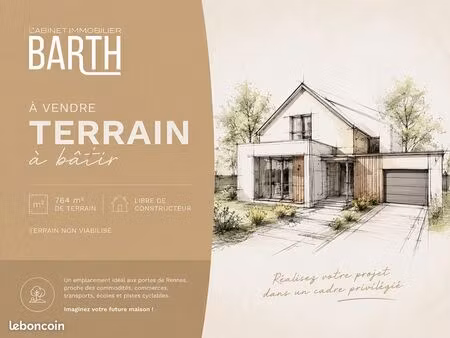terrain 764 m² vern sur seiche