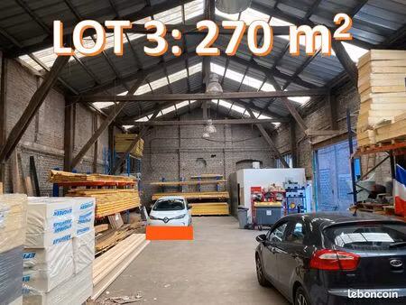 entrepôts à vendre de 100 à 556 m² lille sud - centre commerciale lillenium - chu - proxim