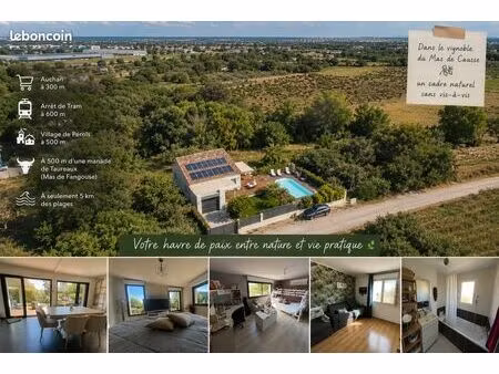 villa 6 pieces 160 m² / 600m² de jardin tropical avec garage & piscine