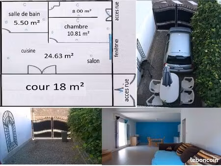 beau t2 + bureau (ou t3 avec petite chambre) + extérieur (et/ou stationnement) à 620 + cha