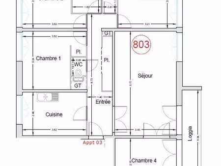 appartement traversant billère t5