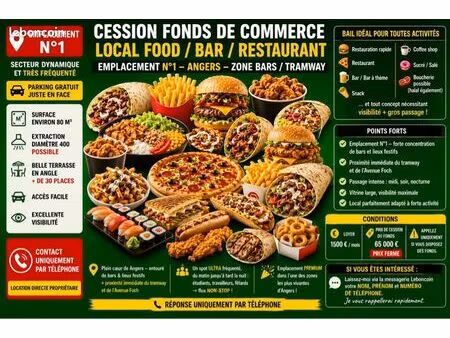 ◊ cession fonds de commerce – local food / bar / restaurant ???