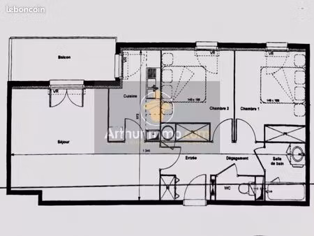 appartement 3 pièces 61 m²