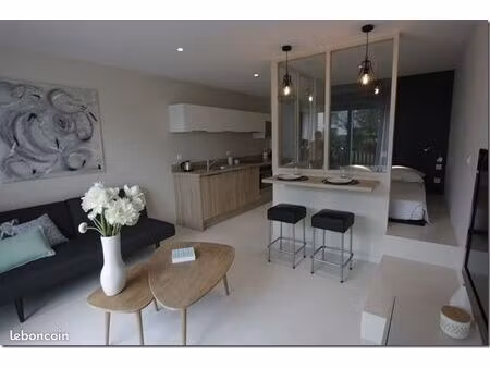 bidart – t1 meublé de 28 m² en rez-de-jardin avec terrasse de 20 m² et parking privatif