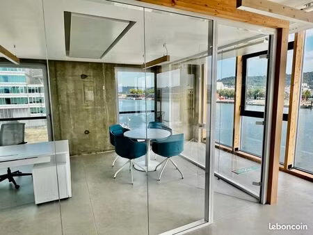 bureau 150 m² rouen centre-ville - vue directe seine - équipe 16-24 - tout inclus - salle 