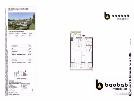 appartement 2 pièces 46 m²