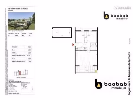 appartement 3 pièces 68 m²