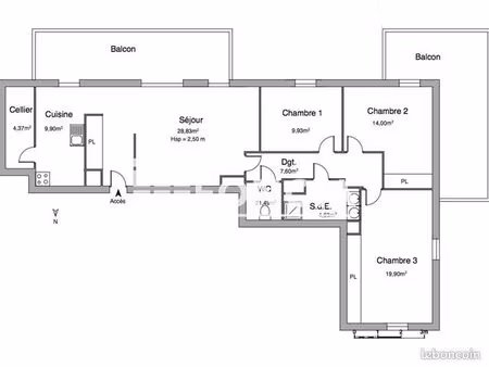 appartement 4 pièces 101 m²