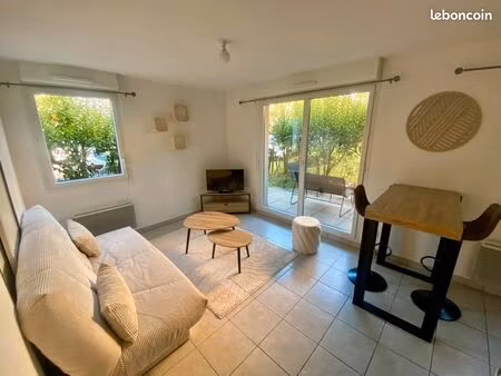 appartement t2 meublé  très bien équipé  de 38m² avec jardin et terrasse - gaillard