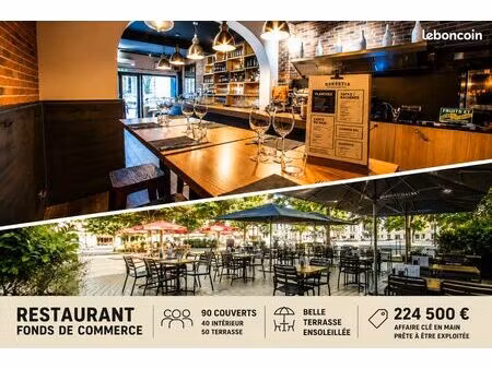 restaurant avec belle terrasse — 90 couverts — fonds de commerce