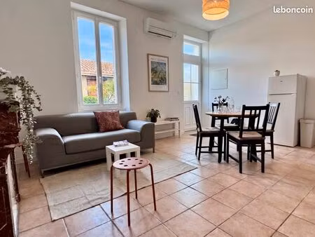 t3 meublé rénové 55 m² + jardin 70 m² + parking