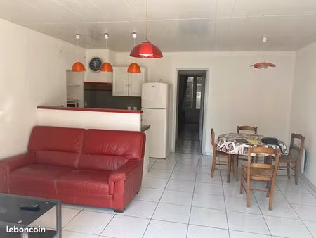 loue appartement meublé avec cour  bourg de lusignan