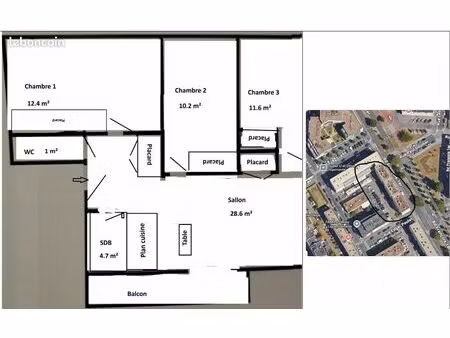 appartement f4 meublé longue duree plage
