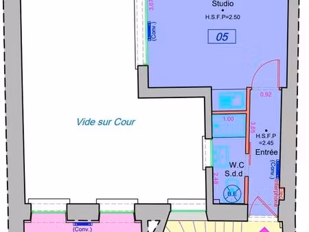 studio sans vis à vis calme