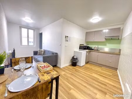 t2 meublé 32 m² – rénové – chambre séparée – proche gare tgv – charges incluses – direct p