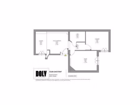 doly - appartement 3 pièces - 1 chambre - 44m2 - 75020 - gambetta