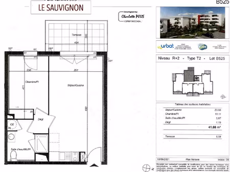 perpignan - mas rous - sauvignon - appartement t2 de 41 m²