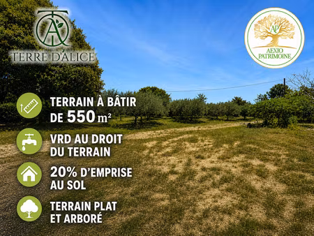 vente terrain 550 m² à flassans-sur-issole (83340)  129 000 €