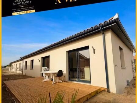 villa de plain pied neuve t4 100m2 habitables  avec garage et terrasse sur 450m2 de terrai
