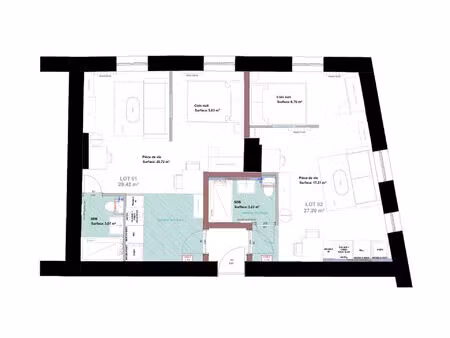 secteur trion  appartement lyon 5  27.20 m2