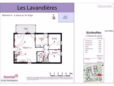 appartement 4 pièces 80 m²