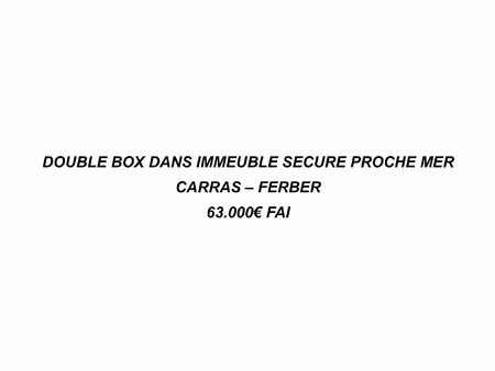nice ouest  carras californie ferber : double box dans résid