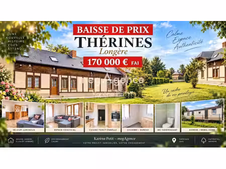 belle longère  4 chambres  terrain & dépendances.