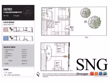 duplex 3 pièces 46 m²