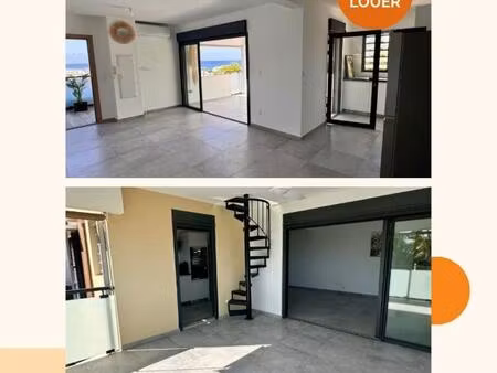 a louer - t2 centre st gilles les bains - vue mer