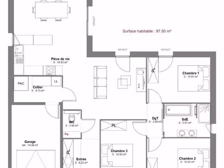maison 5 pièces 97 m²
