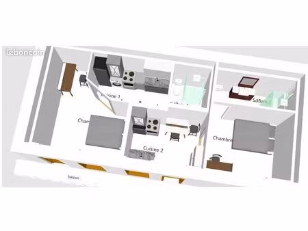 appartement ancien 48m2 université  crédit vendeur possible - pas de banque - investisseur