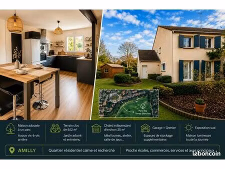 maison 115 m² - 4 chambres - jardin - garage - amilly