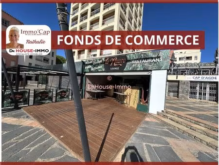 fonds de commerce a la vente au centre port au cap d agde avec l agence immo'cap nathalie 
