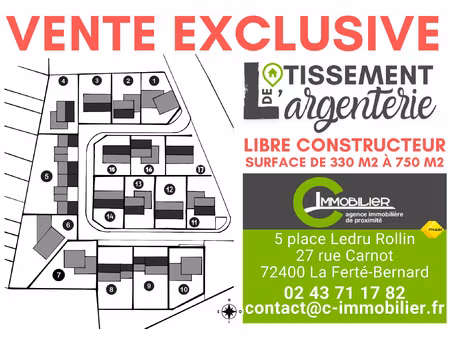 achat terrain 905m² la ferte bernard 72400