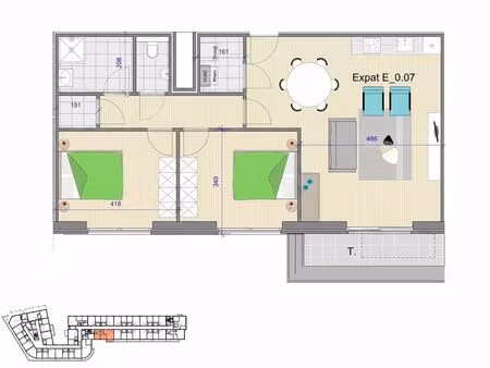 appartement à louer à jozef van damstraat woluwe-saint-etienne (rbw30539)