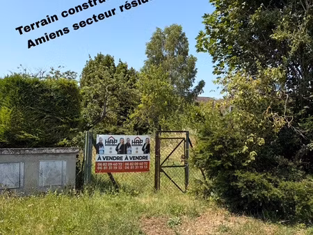 amiens sud est terrain constructible 748m2 secteur residenti