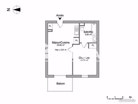 appartement 2 pièces 41 m²