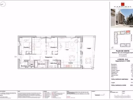 appartement 4 pièces 90 m²