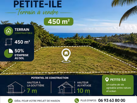 vente terrain 450 m² à petite ile (97429)  128 400 €