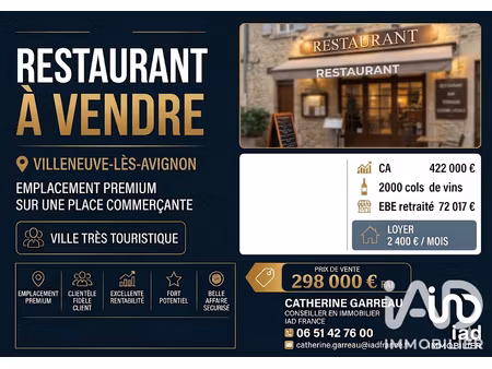 vente locaux professionnels 0 pièces 64 m² à villeneuve-les-avignon (30400)  298 000 €