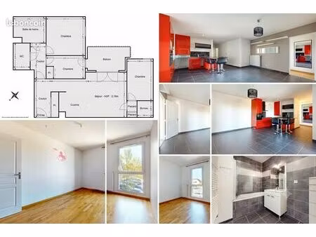 location appartement azieu (genas) 82m2