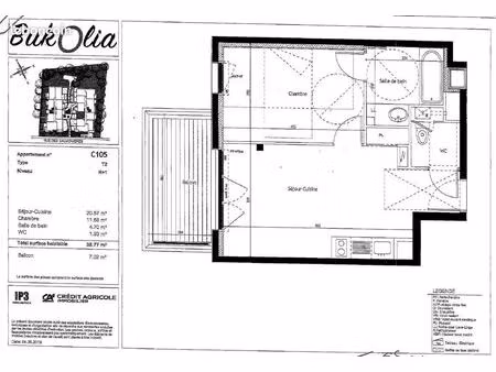 appartement 2 pièces 38 m²