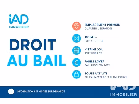 vente local commercial 109 m²