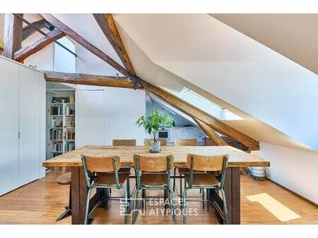 duplex d'architecte avec ascenseur et vue sur montmartre