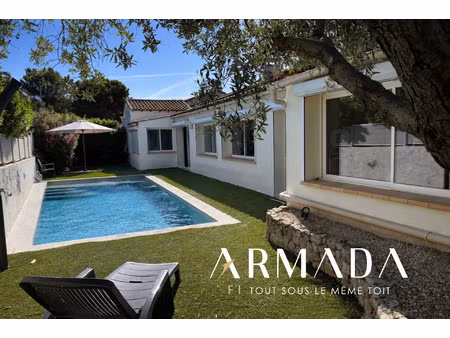 villa t5 de plain-pied - 160 m² - piscine - 4 chambres - terrain 575 m² - roquefort-la-béd