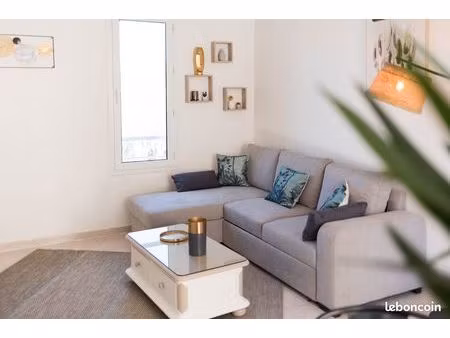 dispo 1er juillet – beau 2 pièces lumineux à cagnes-sur-mer (proche plage & hippodrome)