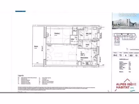 appartement 1 pièce 49 m²