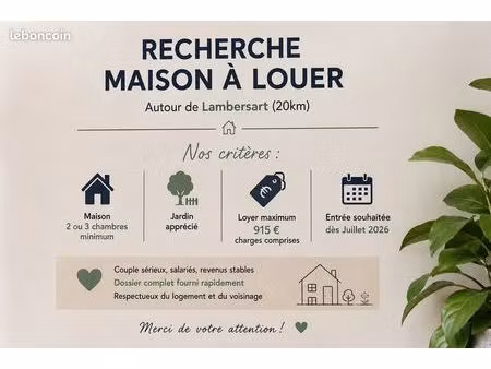 famille en devenir recherche maison à louer – couple stable et soigneux