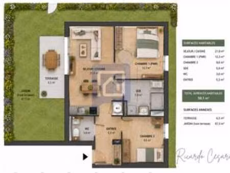 vente appartement 3 pièces à quimper guerlac'h - kermoguer - kerfeunteun nord - cuzon (290